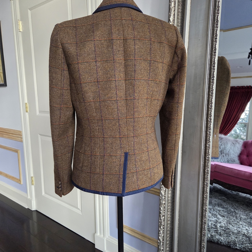 Tommy Hilfiger Brown Check Blazer with Blue Trim - Picture 3 of 7